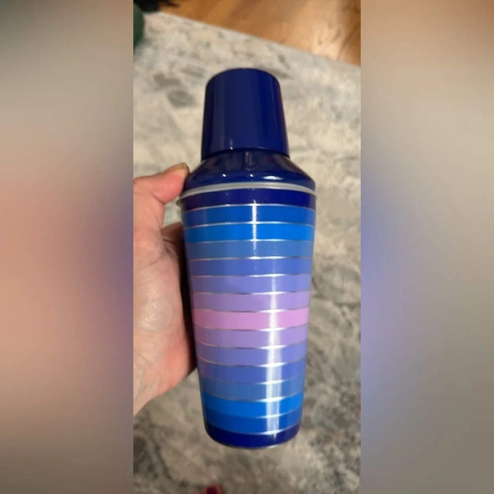 Jonathan Adler Gradient Striped Cocktail Shaker — Blue & Purple Tones